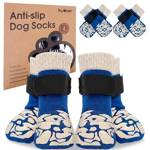 Kuoser Dog Socks for Hardwood Floors, Anti Slip Dog Dog Recovery Boot to Prevent Licking Paws, Grippers for Senior Dogs, Non Slip Paw Protectors for Small Medium Large Dogs thumbnail 3