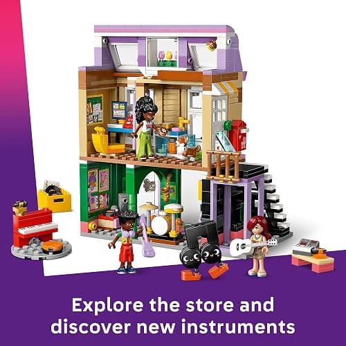 LEGO Friends Music Store & Apartment Building Set - Interactive Storytelling Playset for Girls & Boys, Ages 7+ - Includes Marimba The Corgi Toy - Gift Idea for Birthdays and Music Lovers - 42653 thumbnail 4