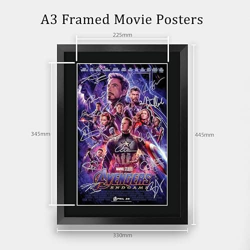 HWC Trading Avengers Endgame A3 Gerahmte Signiert Gedruckt Autogramme Bild Druck-Fotoanzeige Geschenk Für Marvel Captain America Ironman Thor Filmfans thumbnail 2
