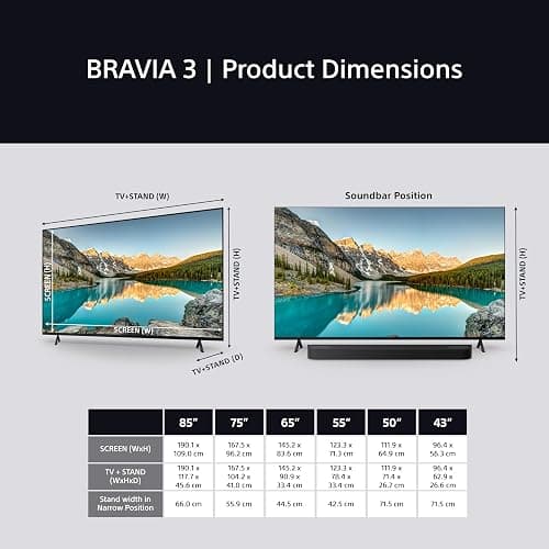 Sony BRAVIA 3 – Direct LED, X-Balanced Speaker, Dolby Vision/Atmos, IMAX Enhanced, Google TV (2025), Google Cast, Apple AirPlay 2, Eco Dashboard 2, Game Menu 2 – 85-inch thumbnail 15