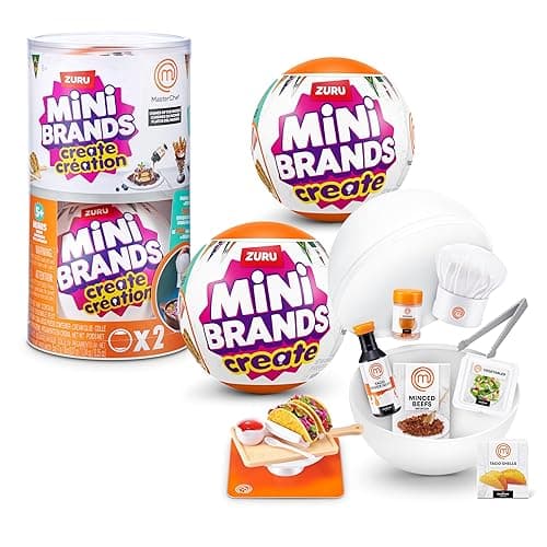 Mini Brands Create MasterChef Series 2 by ZURU (2 Pack) – Real Mini Dishes with Ingredients, UV LED Tool & Recipe Card | DIY Toy Capsule Non-Edible Collectible for Kids, Teens, and Adults. - Image 1