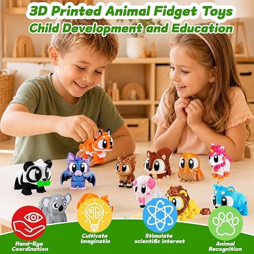 Kanmeii 25 PCS Large 3D Printed Animals, Articulated Fidget Toys | Articulated 3D Printed Animals for Desk Pets, Home Office Displays, Party Favors and Goodie Bag Stuffers thumbnail 6