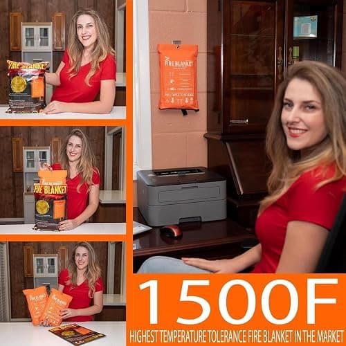 Supa Ant Emergency Fire Blanket for Home and Kitchen - 2 Pack 1500F High Visibility (Glow in The Dark) Smother Kitchen Fire Blanket - CE Certified Hero Fire Blankets Emergency for Home (40in) thumbnail 6
