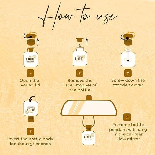 Car Air Freshener Diffuser, Vanilla Cream Aromatherapy, Natural Fragrance Oil, Long Lasting, By Bootleg Collection, Made in USA thumbnail 6