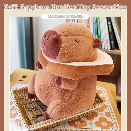 NXNYNZ 12 Inch Cute Capybara Plush Kawaii Soft Capybara Plush Doll Pillow with Bread Capybara Stuffed Aniamls Toys for Girls Kids Adults Birthdays Valentines Gift (Capybara Plush for Kids) thumbnail 3