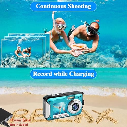 Waterproof Digital Camera Dual Screen 4K 48MP Underwater Camera with 32GB Card Waterproof Camera for Snorkeling (DV806) thumbnail 5