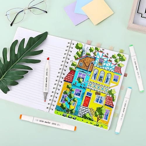 XIEED 120 Colors Premium Alcohol Markers, Alcohol Markers Set with Adjustable Shoulder Strap for Beginners & Artists in Coloring or Sketching thumbnail 6