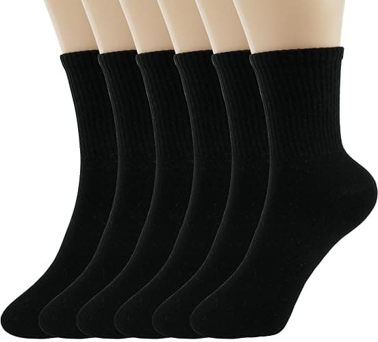 BomKinta Women Casual Calf Socks - Cute Cotton Crew Socks - Soft Above Ankle Sock 6 Pairs Size 5-10 - Image 1