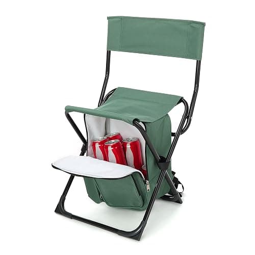 Arrowhead Outdoor Multi-Function 3-in-1 Compact Camp Chair: Backpack, Stool & Insulated Cooler, w/Bottle Holder & Storage Bag, External Pockets, Backrest, Fishing, Hiking, Heavy-Duty, USA-Based thumbnail 9