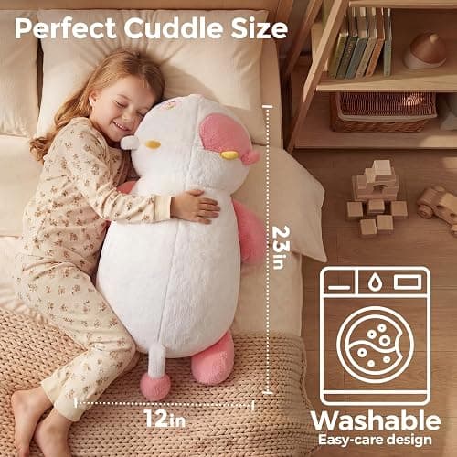 Weighted Stuffed Animals 4.0 Lbs – Weighted Strawberry Cow Plush, Weighted Plush Animals for Kids, Cow Weighted Pillow, Birthday Gifts for Women, Girls and Males (23 inch) thumbnail 2