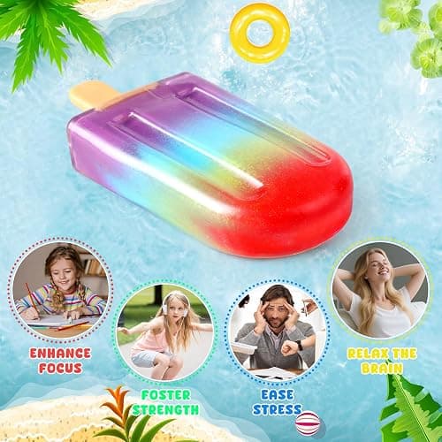 DITUFIDGTS Popsicle Squishy Sugar Ice Cream Squishies Squeeze Toys | slow rising texture,leakproof structure, soft tactile feel for kids teens adults travel,office study & summer classroom prize thumbnail 5