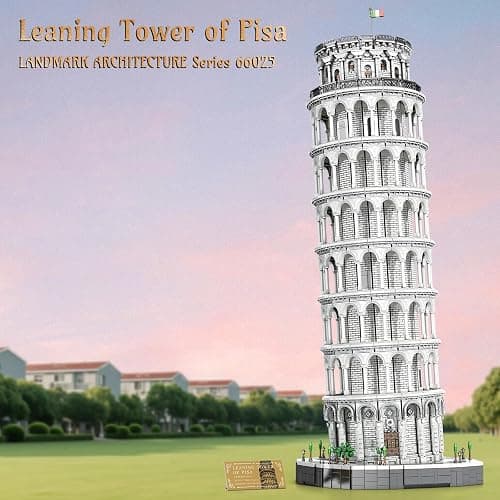 Reobrix Leaning Tower of Pisa Building Block Sets for Adults 66025, 7652 PCS Large Architecture Model Kit Italy Famous Historical Landmark Building Set for Adults 14+ thumbnail 4