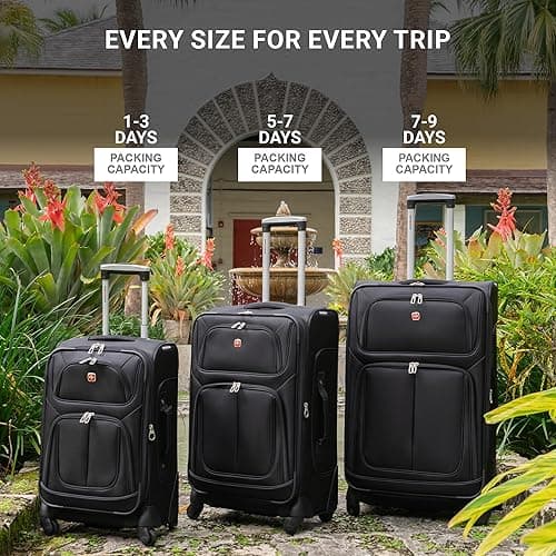 SwissGear Sion Softside Expandable Luggage, Black, 2-Piece Set (21/29) thumbnail 9
