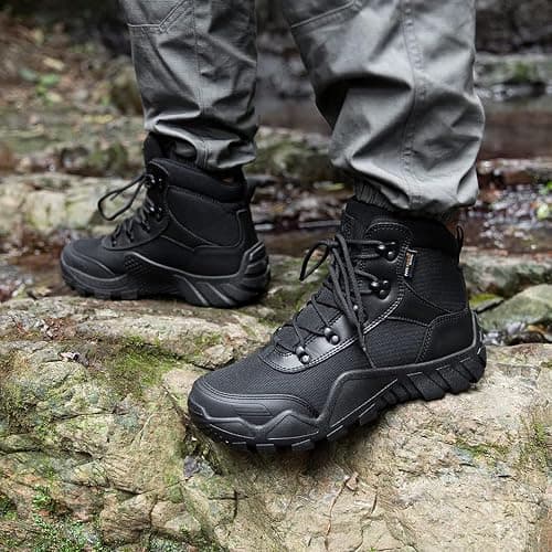 FREE SOLDIER Men's Waterproof Hiking Boots Tactical Work Boots Outdoor Lightweight Military Boots thumbnail 6