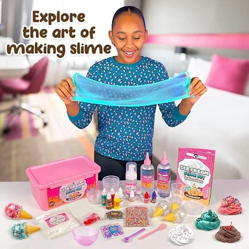 Original Stationery Slime Kit for Girls - 31-Piece Multicolor Ice Cream, Cherry Scent - DIY Ice Cream Slime Making Kit & Arts and Crafts for Kids Ages 8-12 - Birthday Gifts for Girls thumbnail 4