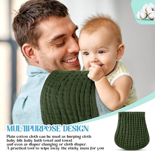 Frienda 6 Pack Muslin Burp Cloths Cotton Large 20''x 9'' Extra Absorbent and Soft Baby Burping Cloth for Baby Boy Girl Unisex(Retro Colors) thumbnail 6
