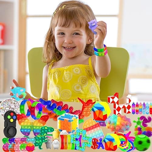 MOZACI Fidget Toys, 120 Pack Fidgets Set Stocking Stuffers for Kids Party Favors Autism Sensory Toy Bulk Adults Kids Boys Girls Teens Stress Autistic ADHD Anxiety Carnival Treasure Classroom Prizes - 120 thumbnail 2