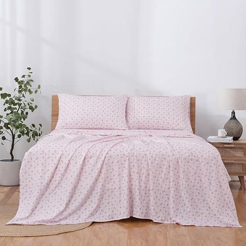 Modern Threads Silky Soft Microfiber and Wrinkle Free Sheets - Luxurious Microfiber Bed Sheets Includes Flat Sheet, Fitted Sheet with Deep Pockets, & Pillowcases Blush, Full thumbnail 3