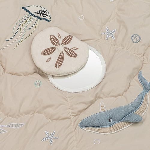 Crane Baby Activity Mat, Interactive Baby Play Mat for Boys and Girls, Sea Life, 36" x 36", Stimulating Baby Toys & Mirror, Infant Play Mat, Tummy Time Baby Floor Mat, Kids Play Mat, Tummy Time Mat thumbnail 7