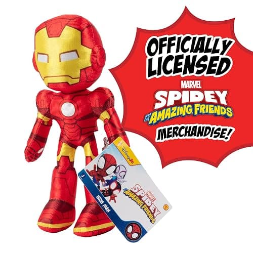 Marvel Spidey & His Amazing Friends 8" Plush 3-Pack Set - Hulk, Black Panther, Iron Man - Officially Licensed Stuffed Animal Toy Figures - Spider-Verse Gift for Kids, Boys, Girls thumbnail 6