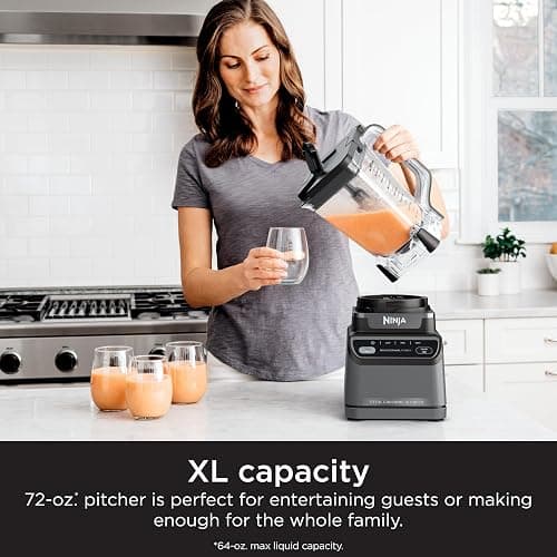Ninja Professional Blender | Smoothie Blender, Drink Mixer, Grinder, Ice Crusher | Total Crushing™ Technology, Auto-iQ™ Smart Presets, Professional 1200W Power, XL 72oz Pitcher | Dark Grey | BR201AMZ thumbnail 4