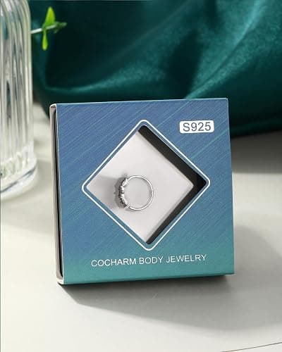 COCHARM 20G 925 Sterling Silver Small Thin Nose Ring Hoop for Women, Silver 7mm - 8mm Adjustable Half Hoop Nostril Piercing Jewelry thumbnail 6