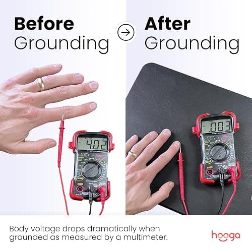 Hooga Grounding Mat for Sleep, Energy, Pain Relief, Inflammation, Balance, Wellness. Earth Connected Indoor Grounding for Home, Office, Work. 15 Foot Cord Included. Conductive Carbon thumbnail 5