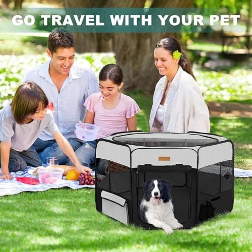 Dog Playpen, Portable Pet Play Pen for Cat, Puppies, Rabbits, Chickens, Foldable Large-Capacity Pet Tent for Indoor/Outdoor Travel Camping thumbnail 6