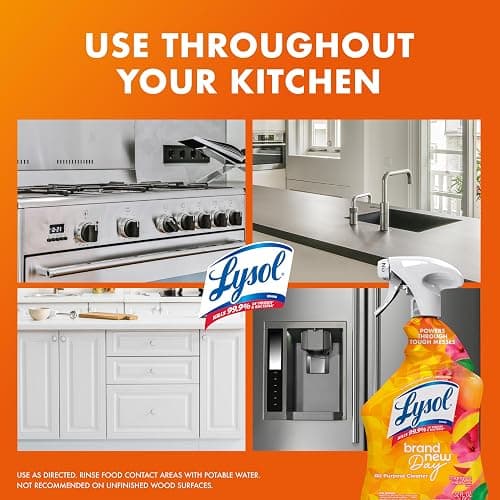 Lysol All Purpose Cleaner Spray, Multi-Purpose Disinfecting Spray, Kitchen & Bathroom Cleaner, Mango & Hibiscus Scent, 32 Fl Oz (Pack of 2) thumbnail 5