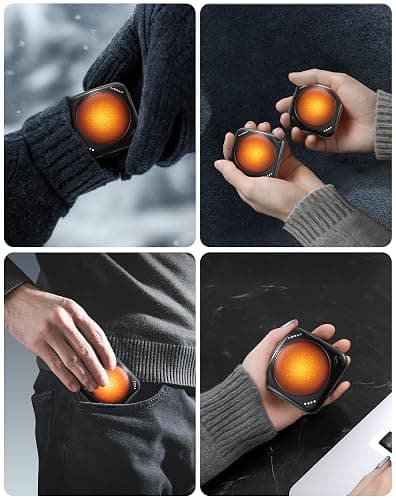 Lerat Hand Warmers Rechargeable, 2 Pack Electric Hand Warmers, Reusable Portable Pocket Heater thumbnail 4