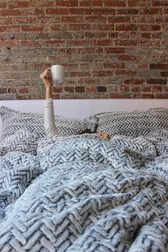 Byourbed Cozy Peaks - Coma Inducer® Oversized Queen Comforter Set - Chevron Frosted Navy thumbnail 6