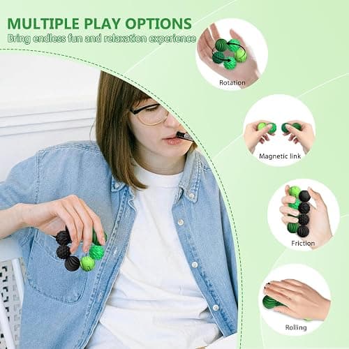 DGMDGS 8-Pack Silicone Magnetic Sensory Fidget Balls, Stress Relief Toys for Adults and Teens(14+), Suitable for Autism ADHD Anxiety, Office Desk Fun Tactile Toy(Pink) thumbnail 4