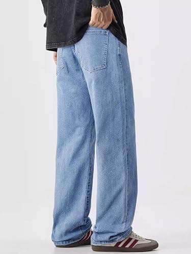 JMIERR Men's Baggy Jeans Wide Leg Skater Hip Hop Denim Pants Loose Fit Streetwear thumbnail 9