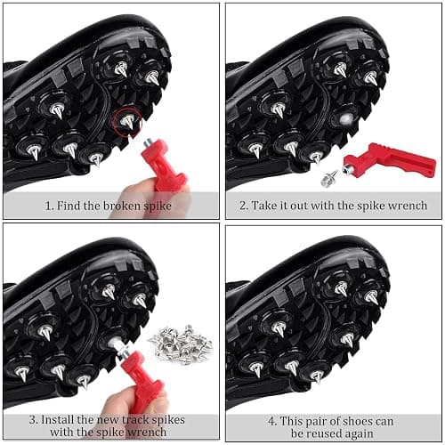JULMELON 120PCS 1/4inch Stainless Steel Track and Cross Country Spikes Golf Shoe Spikes with Spike Wrench, Replacement Spikes for Sprint Sports Short Running Track Shoes thumbnail 4