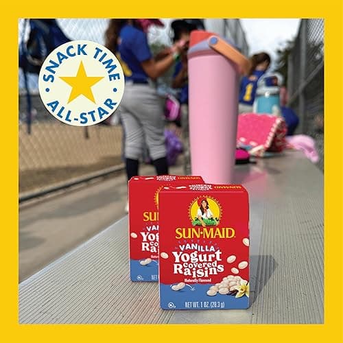 Sun-Maid Vanilla Yogurt Coated Raisins - (6 Pack) 1 oz Snack-Size Box - Yogurt Covered Dried Fruit for Lunches and Back To School Snacks thumbnail 10