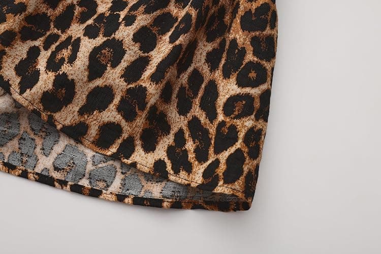 Women's Y2K Cute Summer Leopard Print Halter Top Sexy Tie Front Backless Ruffle Beach Crop Going Out Tops for Women thumbnail 7