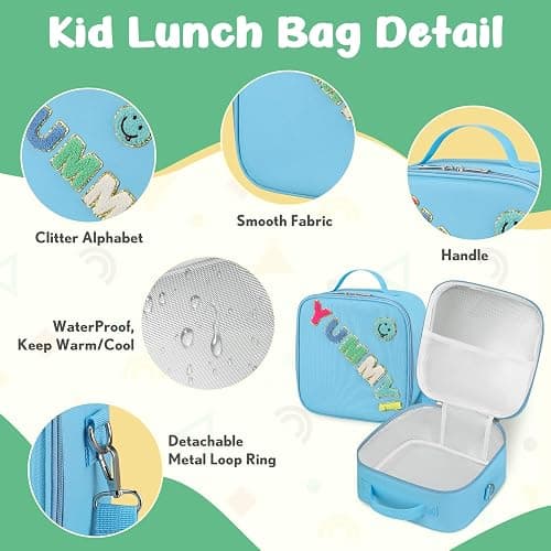Bento Lunch Box with 10oz Soup Thermo for Kids Insulated Lunch Bag & Foldable Silicone Cup Food Leak Proof Food Container with 5 Compartment for Kid to Shool Travel thumbnail 5