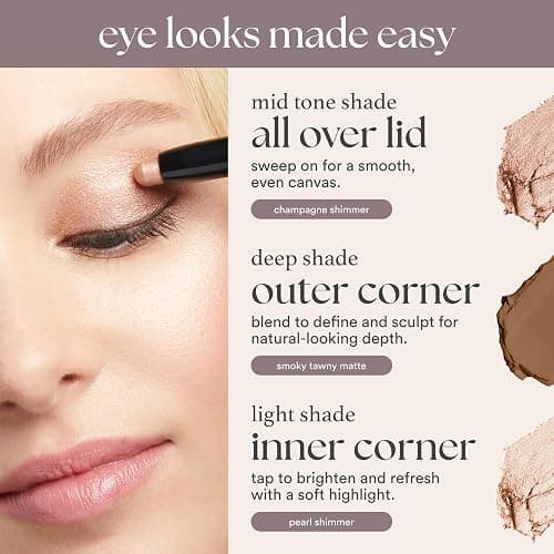 Julep Eyeshadow 101 Cream-to-Powder Waterproof Shadow Stick – Champagne Shimmer – Long-Lasting, Crease-Proof, Medium Golden-Beige Shimmer Cream Eyeshadow with Built-in Smudger thumbnail 5