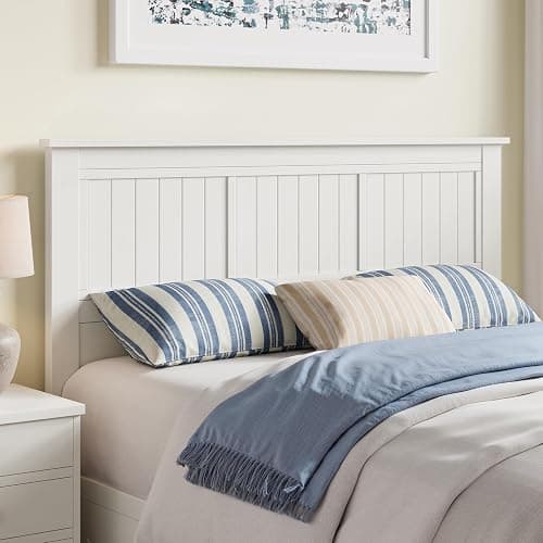 ComfIQ Serene Solid Wood Window-Pane Panel Headboard – Easy Assembly, Casual Coastal Style – Queen Size in White thumbnail 3