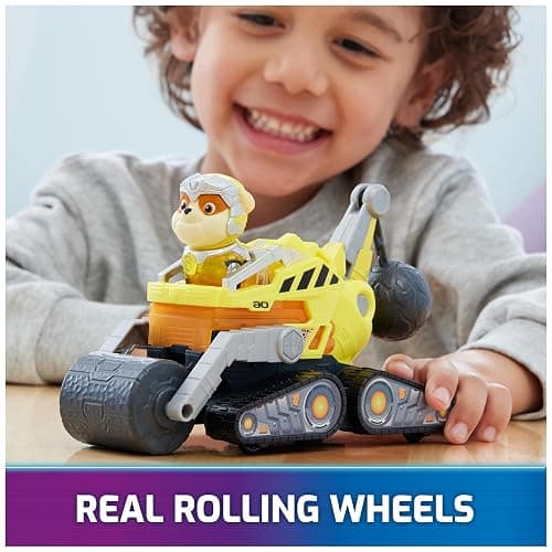 Paw Patrol: The Mighty Movie, Construction Toy Truck with Rubble Mighty Pups Action Figure, Lights and Sounds, Kids Toys for Boys & Girls 3+ thumbnail 8