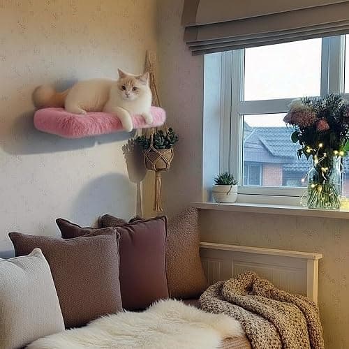Pink Floating Shelves, Fluffy Wall Shelf for Girls Bedroom Vanity Decor | 16 IN Plush Fur Covered Shelves, Cute Girl Room Decor, Perfume Makeup Display Organizer, Stylish Aesthetic Wall Storage thumbnail 2