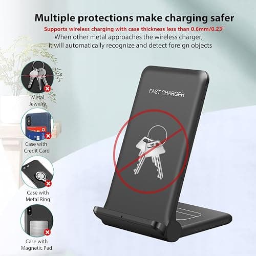2 in 1 Wireless Charger,Foldable 20W Fast Wireless Charging Stand Compatible with iPhone 16/16 Pro/15/14/13/12/X/AirPods,Dual Phone Induction Charge Station for Samsung,Pixel,Xperia,LG(No Plug) thumbnail 8