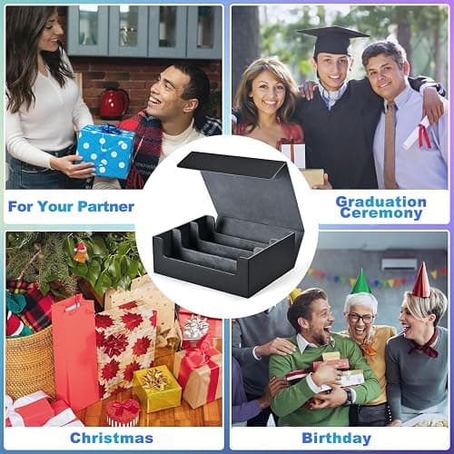 UAONO Trading Card Storage Box, Holds 1800 Sleeved Cards with 10 Dividers & 3 Stoppers, Magnetic Closure PU Leather Card Case for MTG, PTCG, YGO, Sports Cards (Black) thumbnail 6