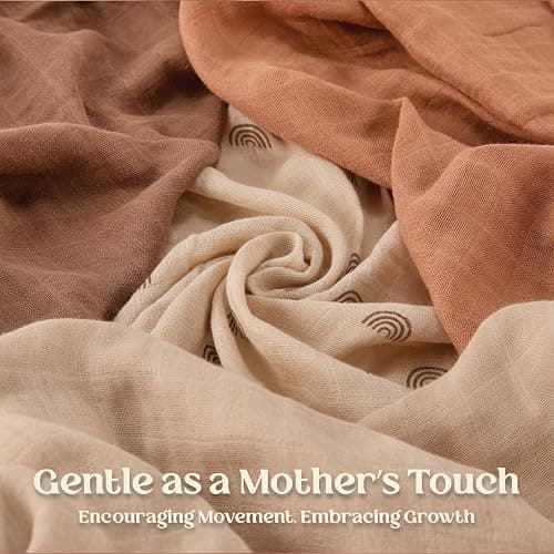 Muslin Swaddle Blankets - 4 Pack | Muslin Baby Blanket for Newborn Boy/Girl | Soft&Breathable Receiving Blankets | Newborn Swaddle Blanket (47" x 47")| Baby Essentials,Registry & Gift- Desert Dreams thumbnail 7