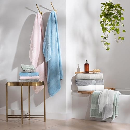 Aston & Arden Egyptian Hand Towels - Pack of 6 - Oversized Ultra Soft Thick & Absorbent, 100% Ringspun Egyptian Cotton Bathroom Towel for Spa, Hotel, 600 GSM, 16 x 30 in, Pink - Blush Pink - Hand thumbnail 6