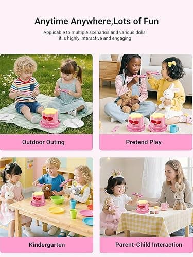 Pudding Feeding Toys for Dolls (1-Pack), Pretend Play Food for 3 4 5 6 7 8 Year Old Girls, Perfect for Doll Role Play,Easter Basket Stuffers Fillers Gifts,Easter Bunny Theme thumbnail 6