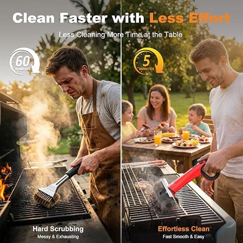 NeatLt Electric Grill Brush for Outdoor Grill, Cordless BBQ Grill Cleaner with Dual Rotating Heads, 450 RPM Motorized Grill Cleaning Brush with Forward & Reverse, 6-Piece Replaceable Brush Set thumbnail 4