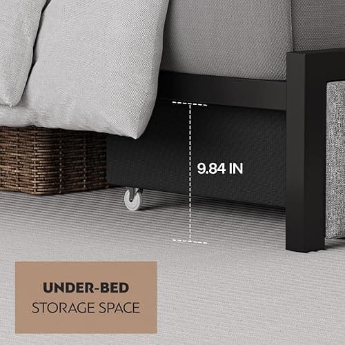CIKUNASI Full Size Bed Frame with Headboard and Storage Drawers Platform Bed Frame with Storage Chargin Station LED Light Bedframe Heavy Duty No Box Spring Needed thumbnail 4