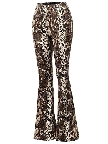SSOULM Women's Stretchy Wide Leg High Waist Bell Bottom Flare Pants with Plus Size thumbnail 2