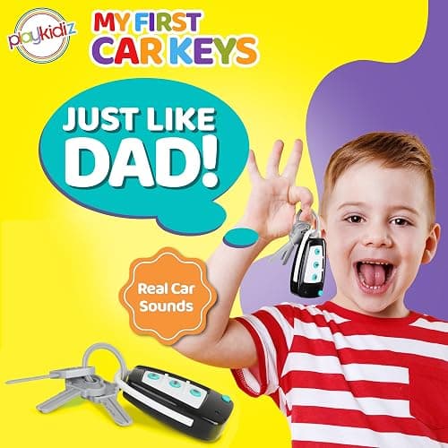 Playkidiz Toy Car Keys - Real Looking Play Toddler Remote Car Key - Interactive Kids Baby Keys with Lights and Sound Effetcs - Pretend Toy Keys for Boys Girls Age 3+ thumbnail 6